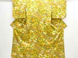 草花模様小紋着物